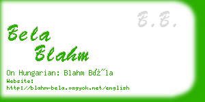 bela blahm business card